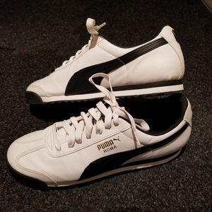 Men's Black & White PUMA Roma Basic Sneaker - 10.5